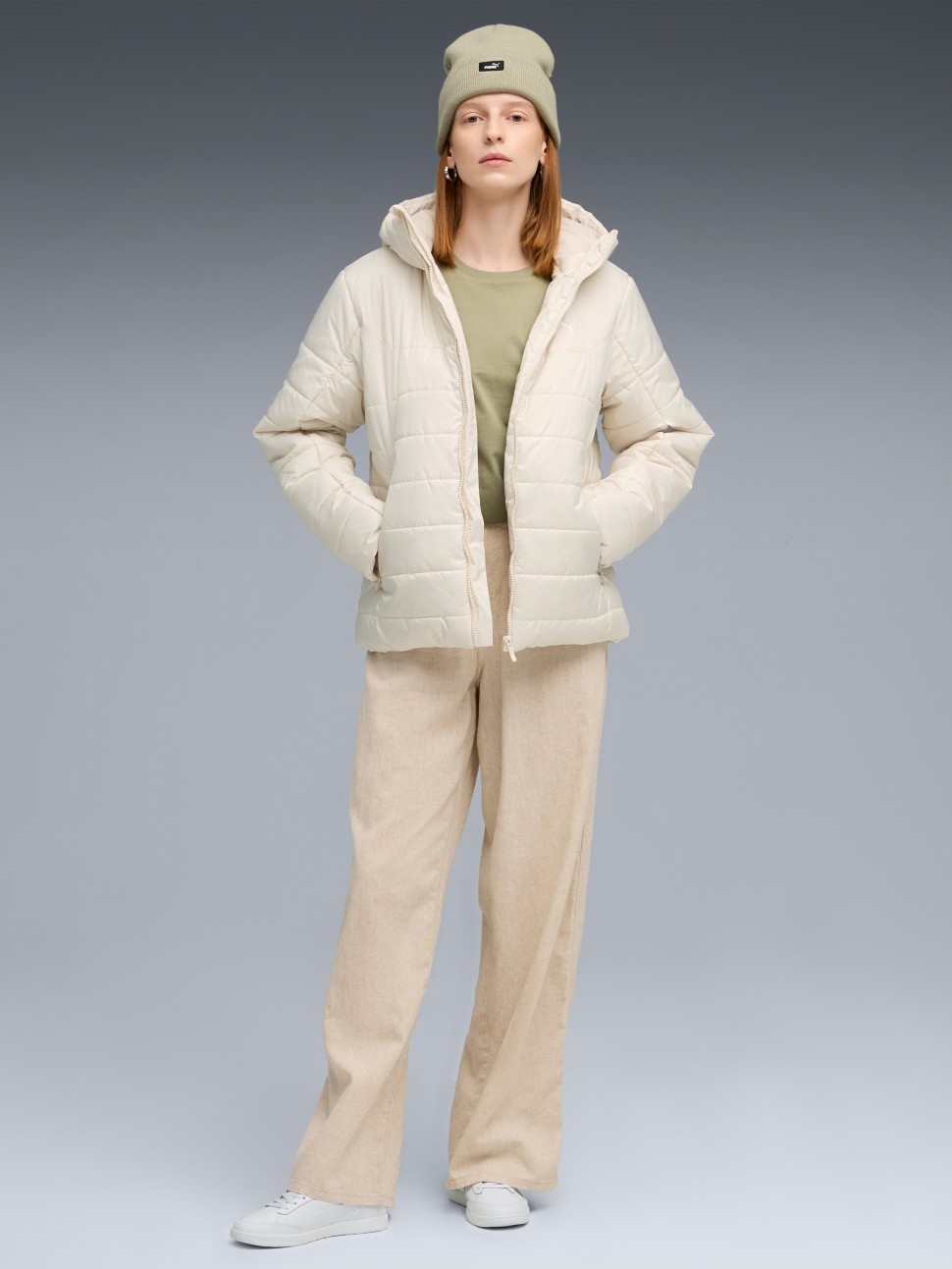 Куртка жіноча Puma ESS Hooded Padded Jacket молочна 68523187 — фото 4