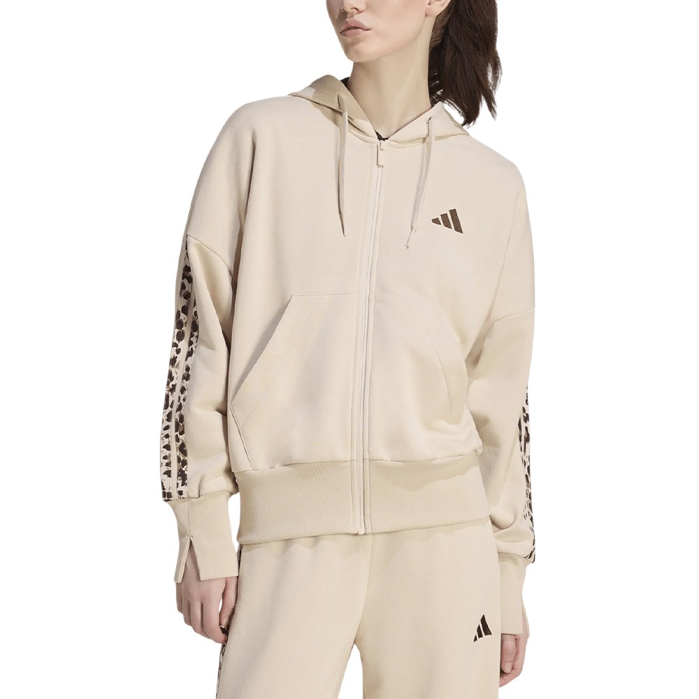 Толстовка женская Adidas W AOP 3S FT FZ молочная KH1547