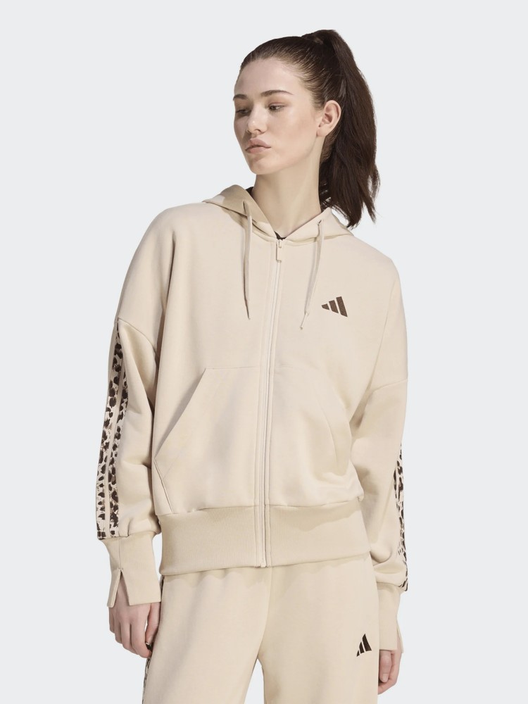 Толстовка жіноча Adidas W AOP 3S FT FZ молочна KH1547 изображение 2