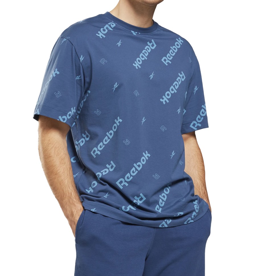 Футболка мужская Reebok Ri Aop Tee голубая HB2146 изображение 1