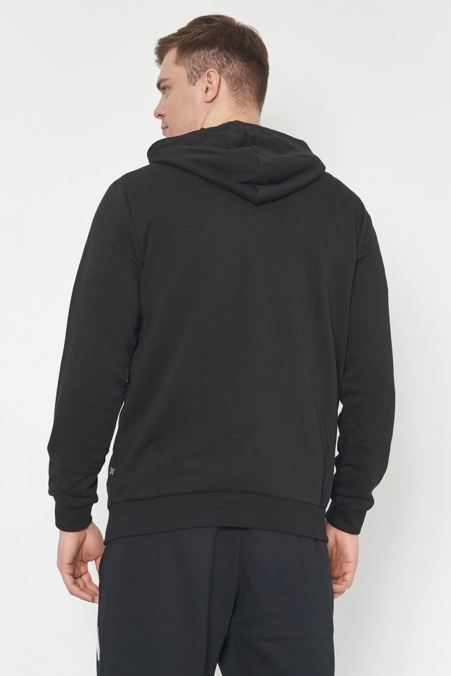 Толстовка мужская Puma ESS Small Logo FZ Hoodie черная 58670401 изображение 3
