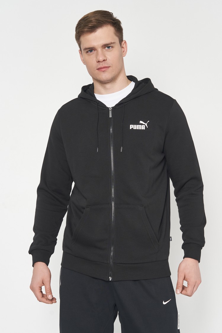 Толстовка мужская Puma ESS Small Logo FZ Hoodie черная 58670401 изображение 4