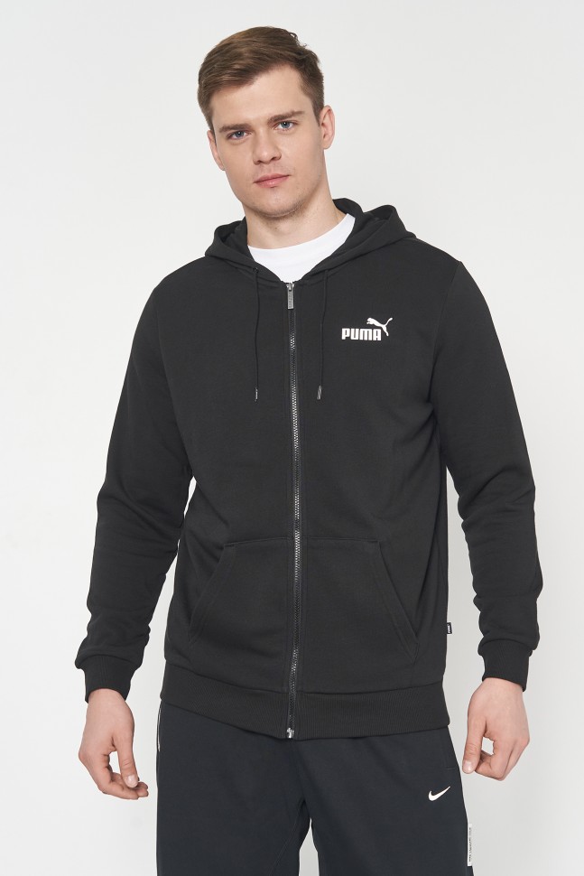 Толстовка мужская Puma ESS Small Logo FZ Hoodie черная 58670401 изображение 4