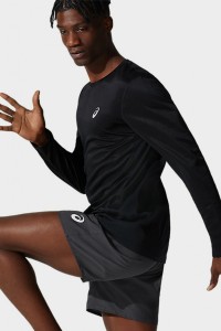 Футболка чоловіча Asics CORE LS TOP чорна 2011C340-001 изображение 5
