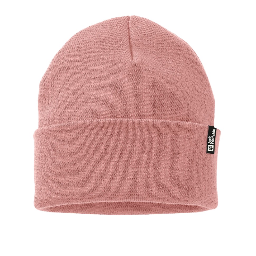Шапка жіноча Jack Wolfskin RIB BEANIE рожева 1903892-2949 — фото 1