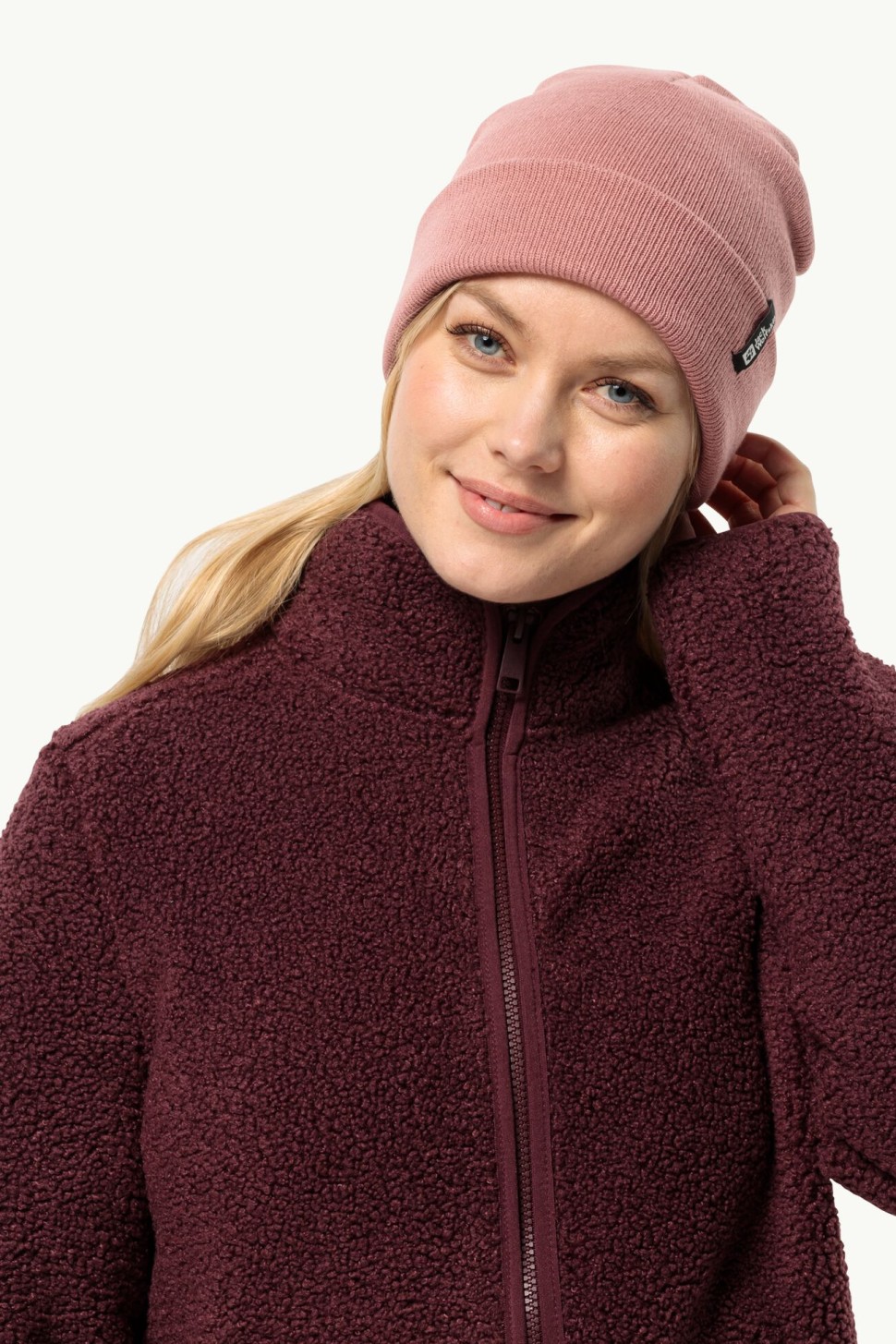 Шапка жіноча Jack Wolfskin RIB BEANIE рожева 1903892-2949 — фото 2