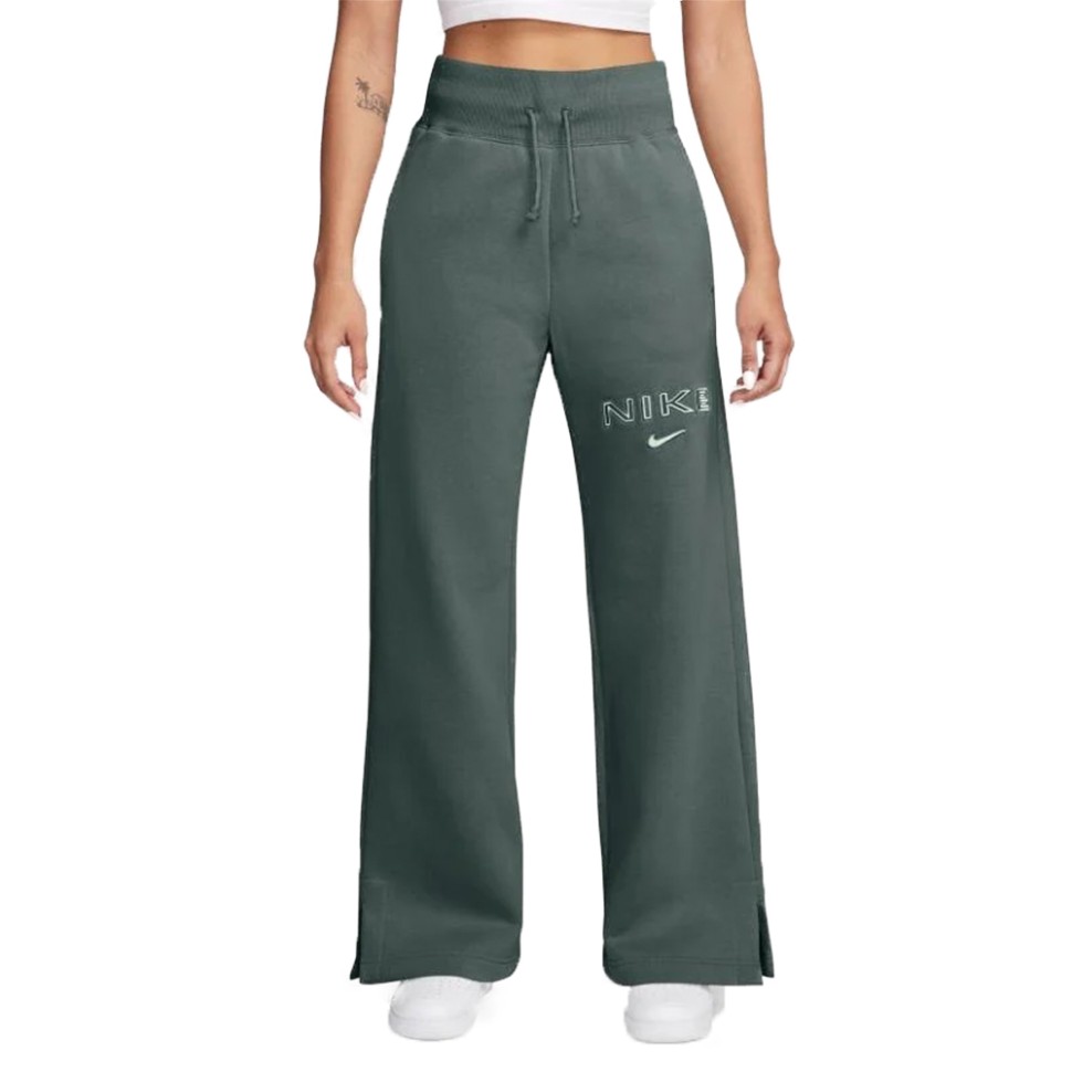 Брюки женские Nike W NSW PHNX FLC HR LOGO PNT WDE зеленые FV7684-338 изображение 1
