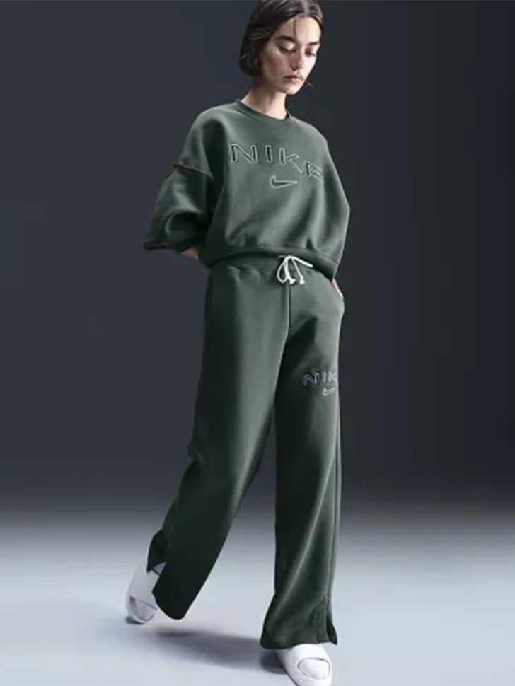 Брюки женские Nike W NSW PHNX FLC HR LOGO PNT WDE зеленые FV7684-338 изображение 6