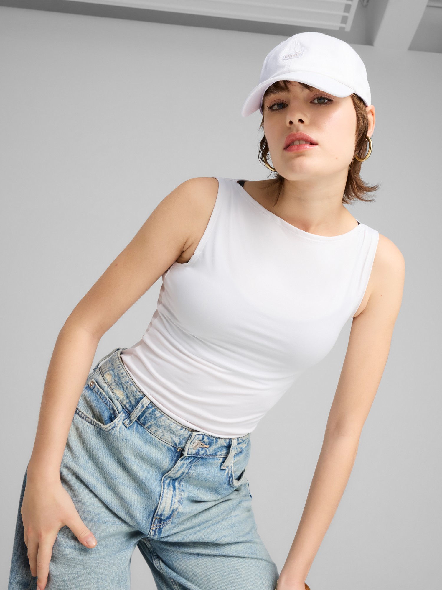 Бейсболка Puma ESS NO. 1 LOGO PATCH BB Cap белая 02599702 изображение 4