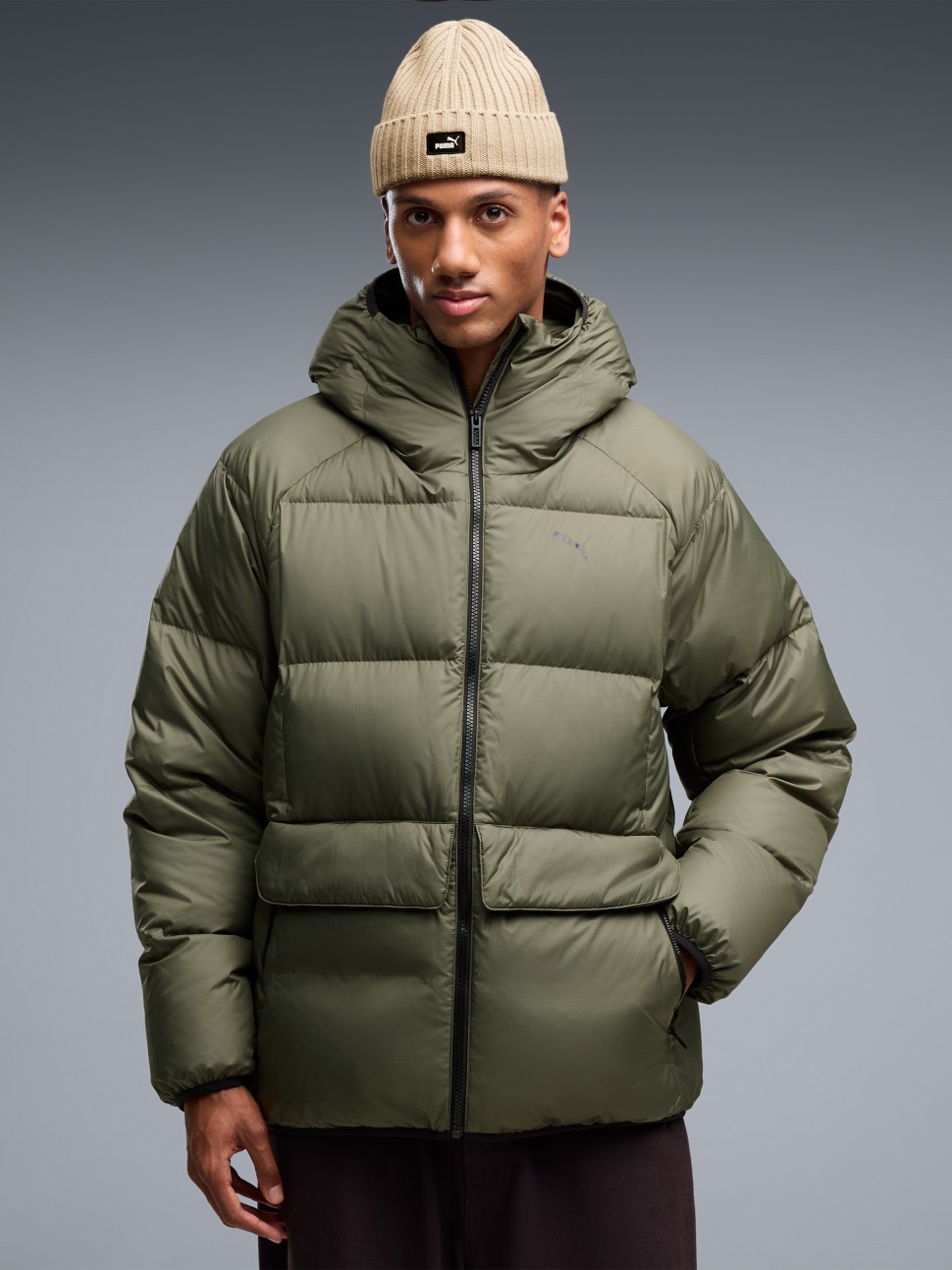 Men's jacket Puma Hooded Down Puffer Jacket M khaki 69456586 — photo 2 — Sport City Men's jacket Puma Hooded Down Puffer Jacket M khaki 69456586 — photo 2