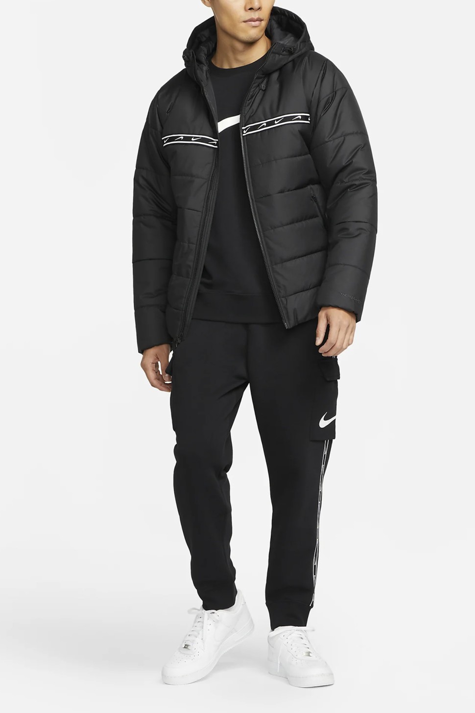 Куртка чоловіча Nike M Nsw Repeat Syn Fill Jkt чорна DX2037-010 — фото 8