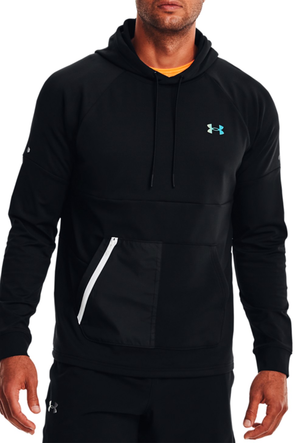 Чоловіча толстовка Under Armour UA Rush All Purpose Hoodie чорна 1370450-001 — фото 2