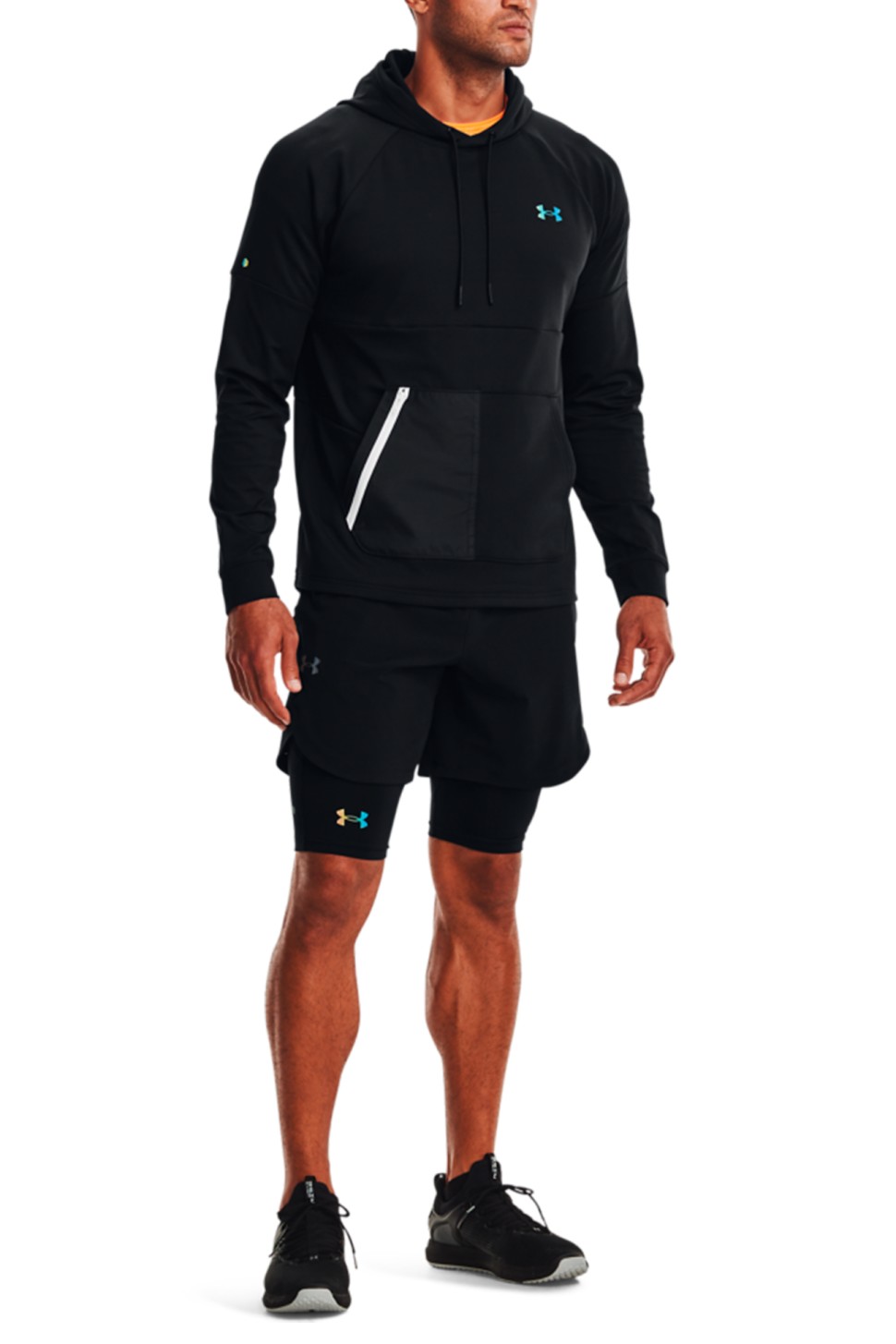 Чоловіча толстовка Under Armour UA Rush All Purpose Hoodie чорна 1370450-001 — фото 3
