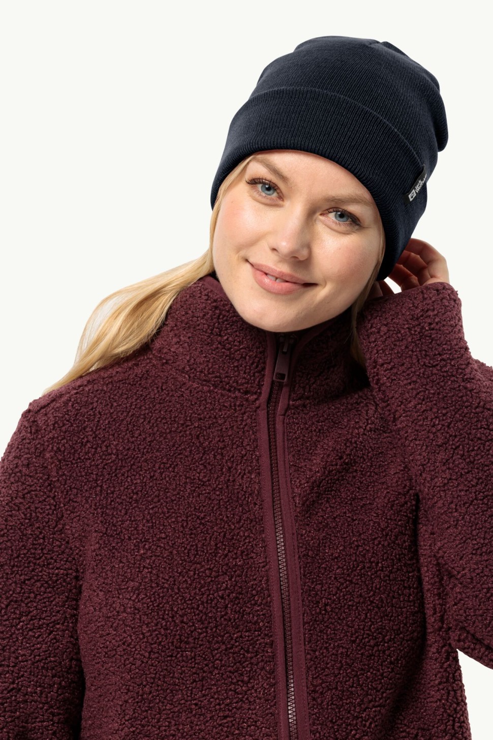 Шапка унісекс Jack Wolfskin RIB BEANIE синя 1903892-1010 — фото 2