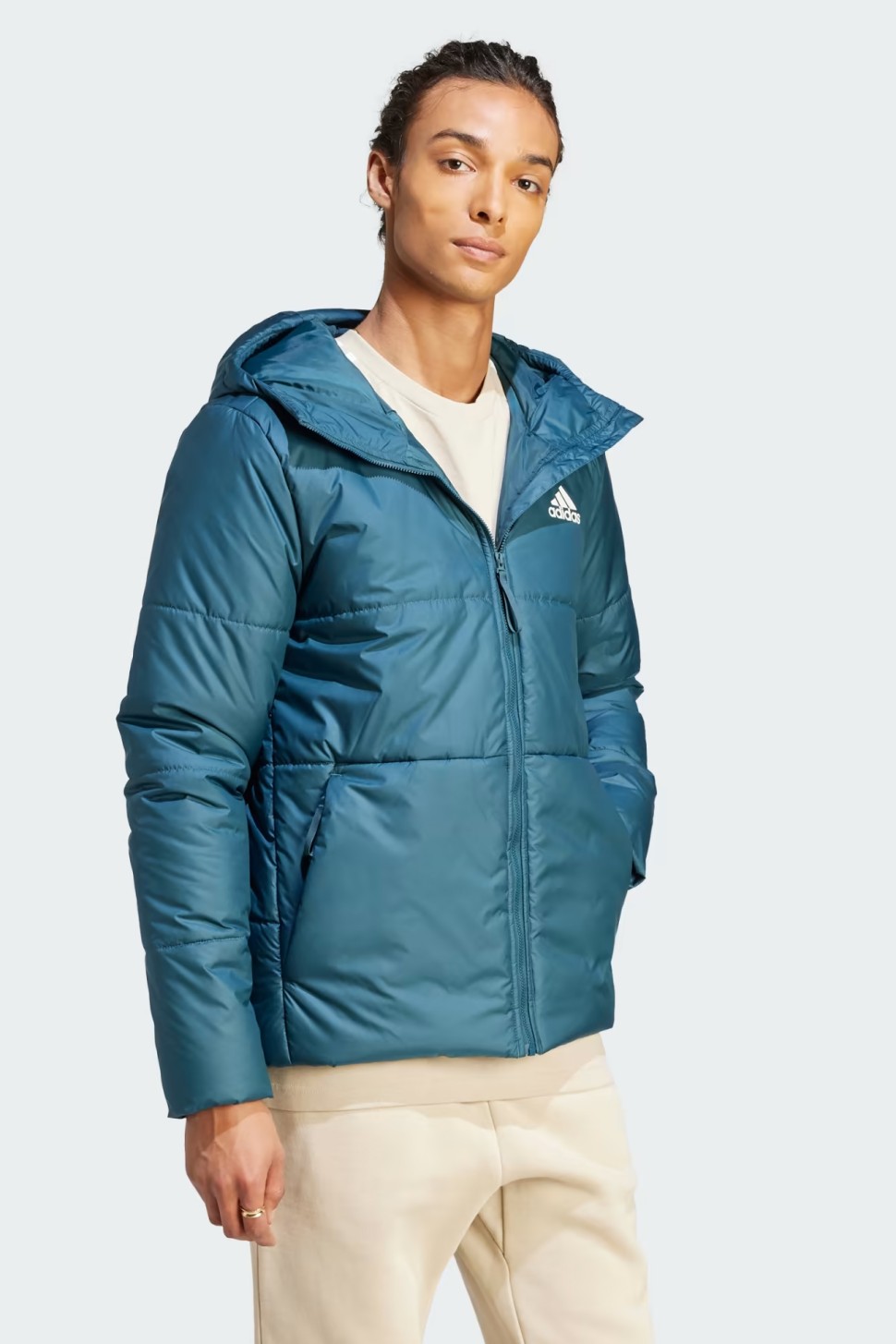 Куртка чоловіча Adidas BSC HOOD INS J бірюзова IK0512 — фото 4
