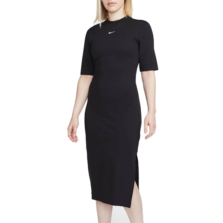 Платье женское Nike W NSW ESSNTL MIDI DRESS черное DV7878-010