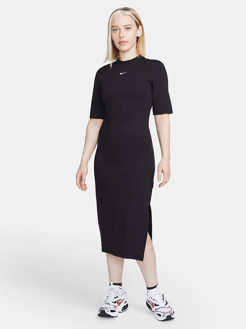Платье женское Nike W NSW ESSNTL MIDI DRESS черное DV7878-010 изображение 2