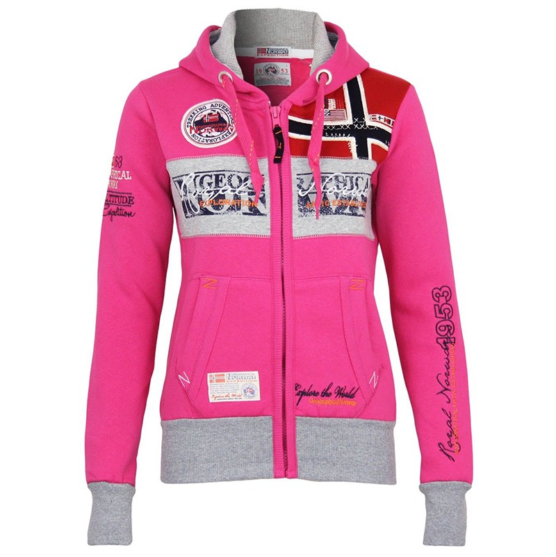 Толстовка женская Geographical Norway розовая SP638F-600 — Sport City Толстовка женская Geographical Norway розовая SP638F-600