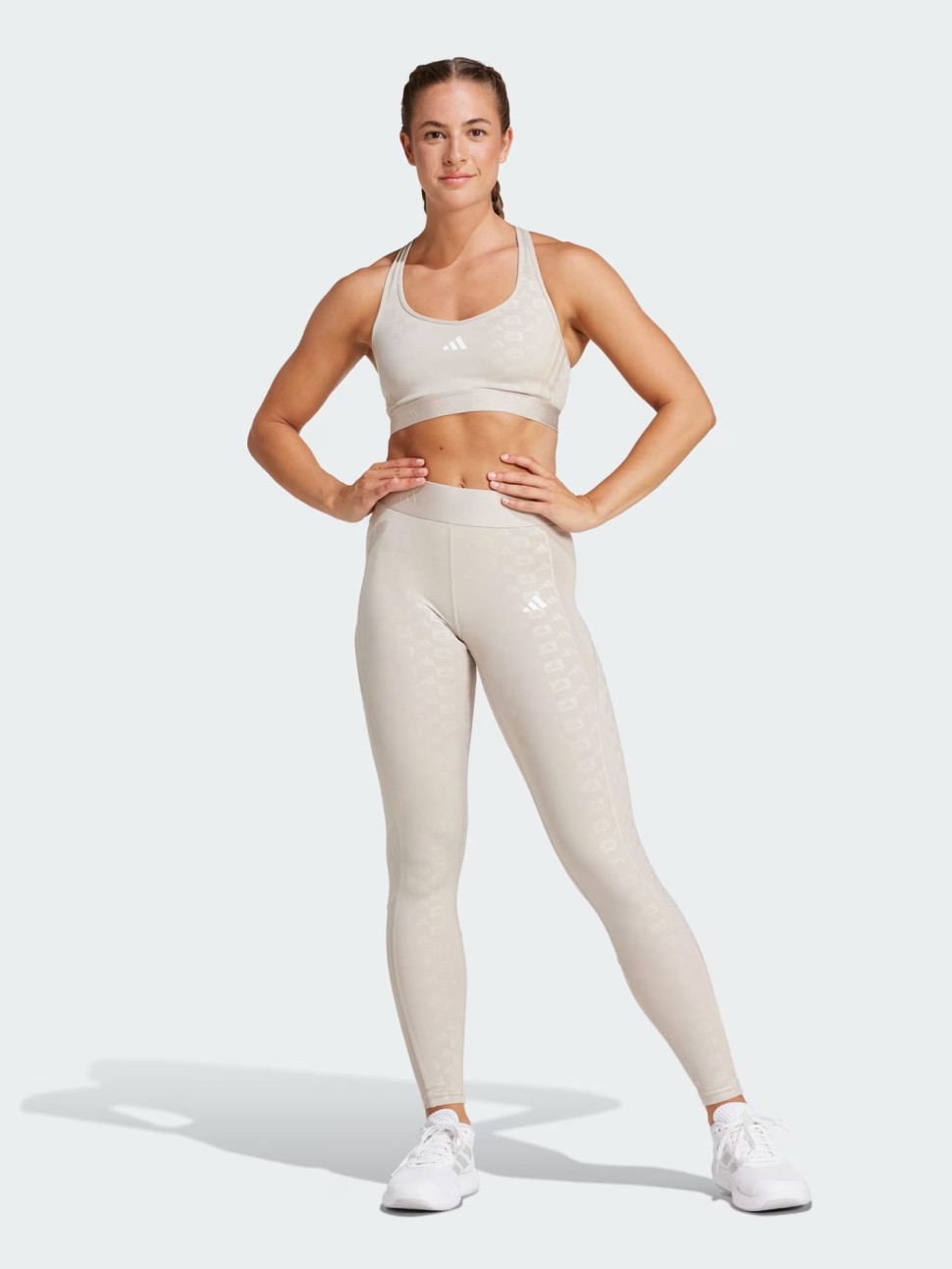 Легінси жіночі Adidas HYGLM 1/1 L Q4 бежеві IK5499 — фото 2