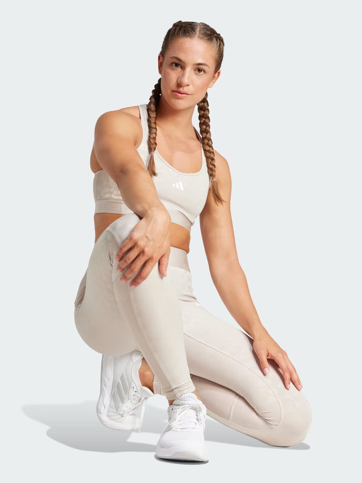 Легінси жіночі Adidas HYGLM 1/1 L Q4 бежеві IK5499 изображение 5