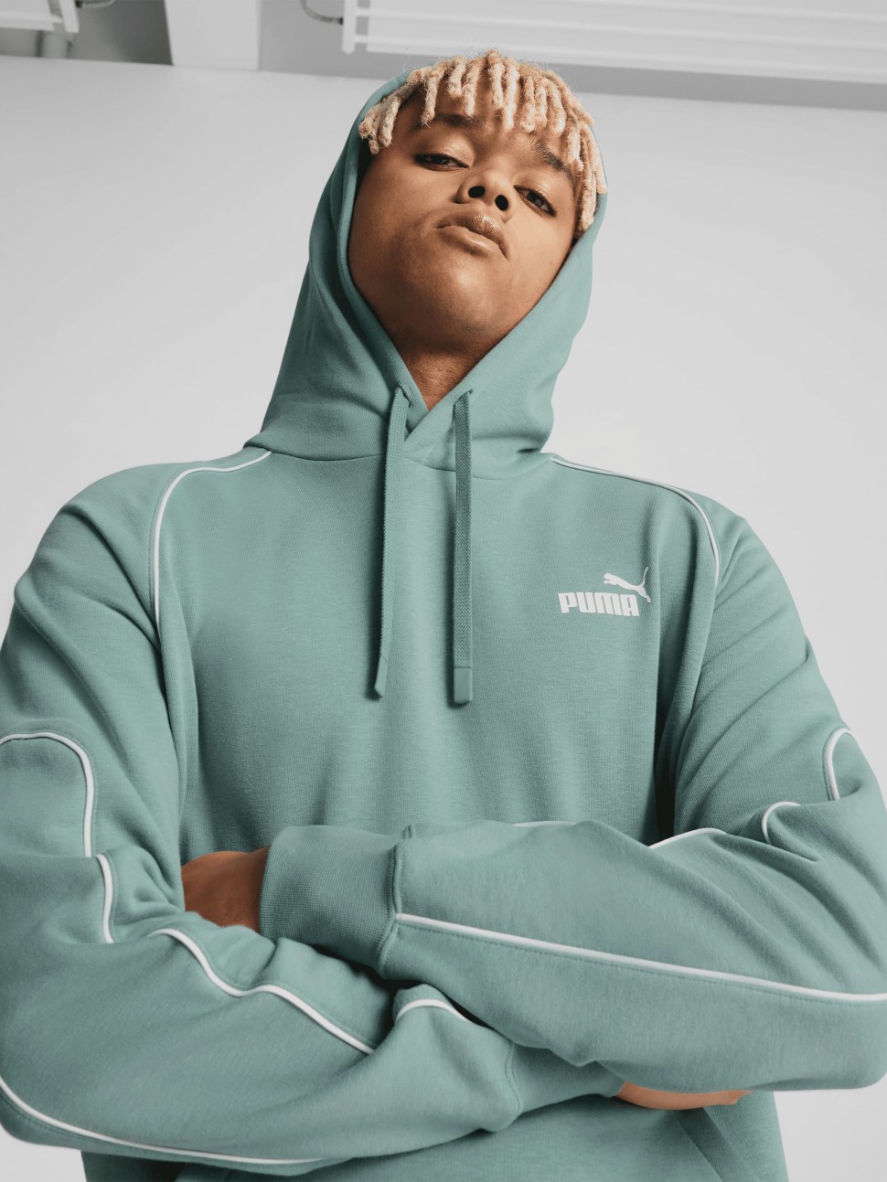 Толстовка чоловіча Puma SPORT Hoodie зелена 68461930 — фото 4