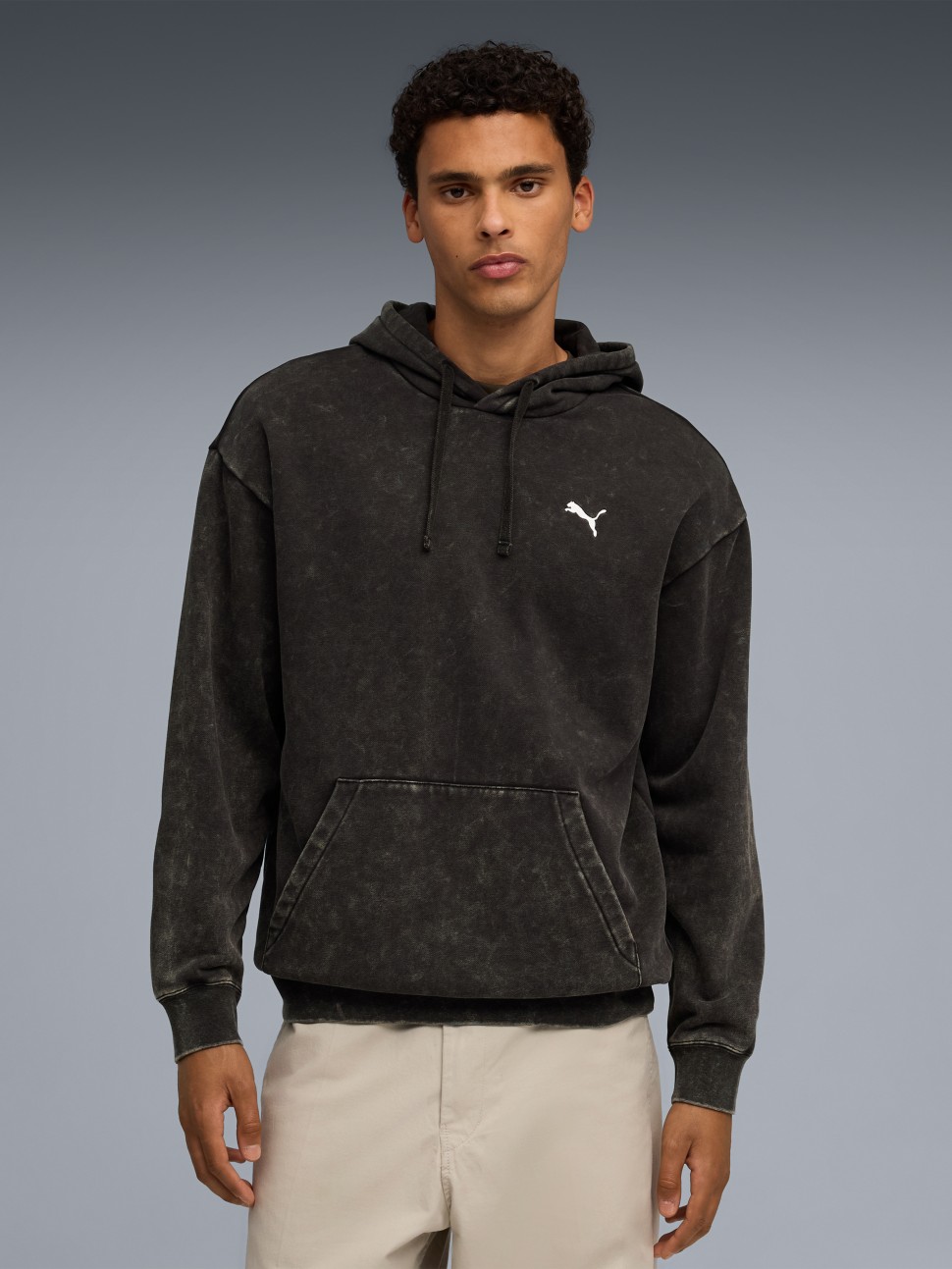 Толстовка чоловіча Puma ESS ELEVATED Wash Hoodie чорна 68804901 — фото 2
