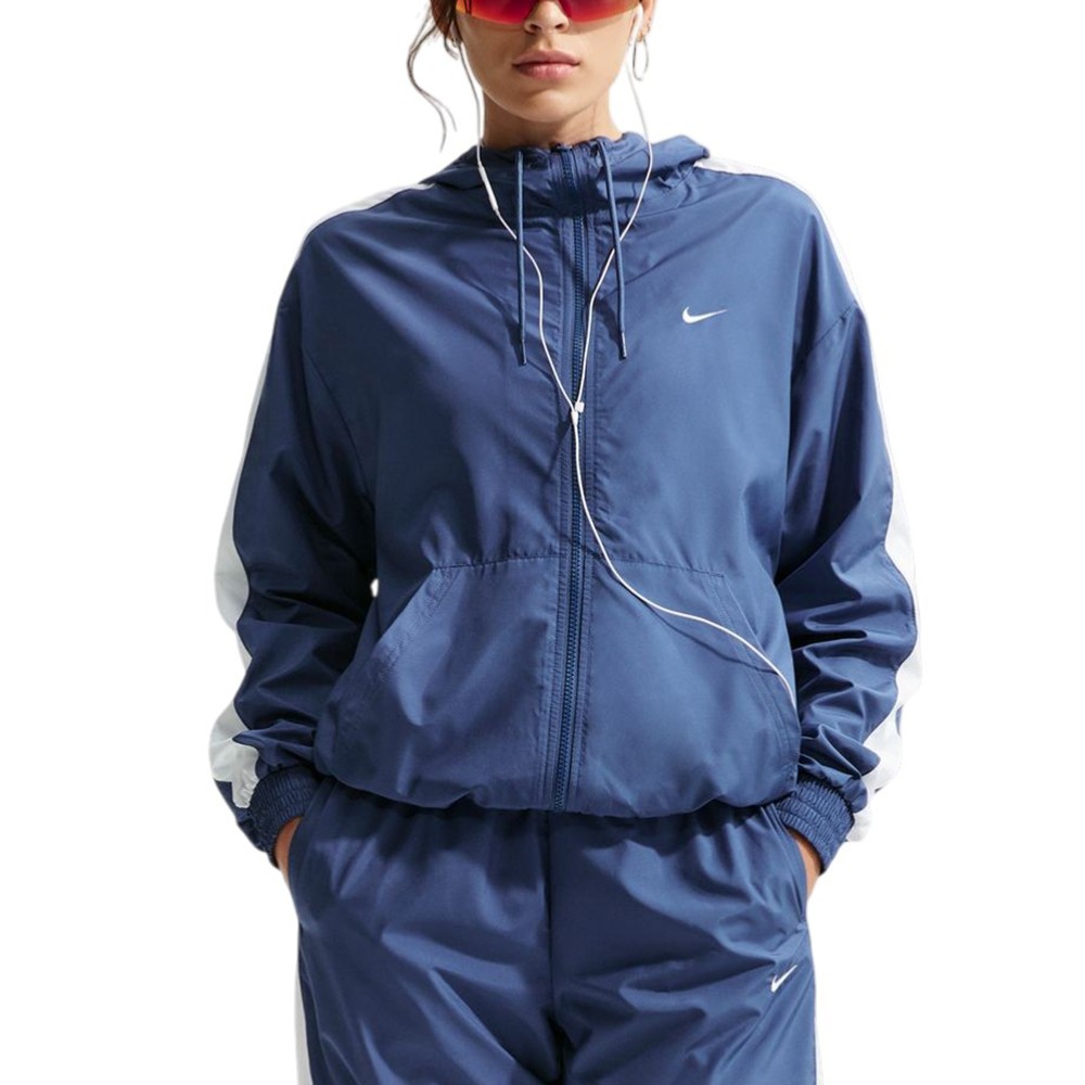Ветровка женская Nike W NSW ESSNTL UV WVN JKT HD синяя FV6298-461