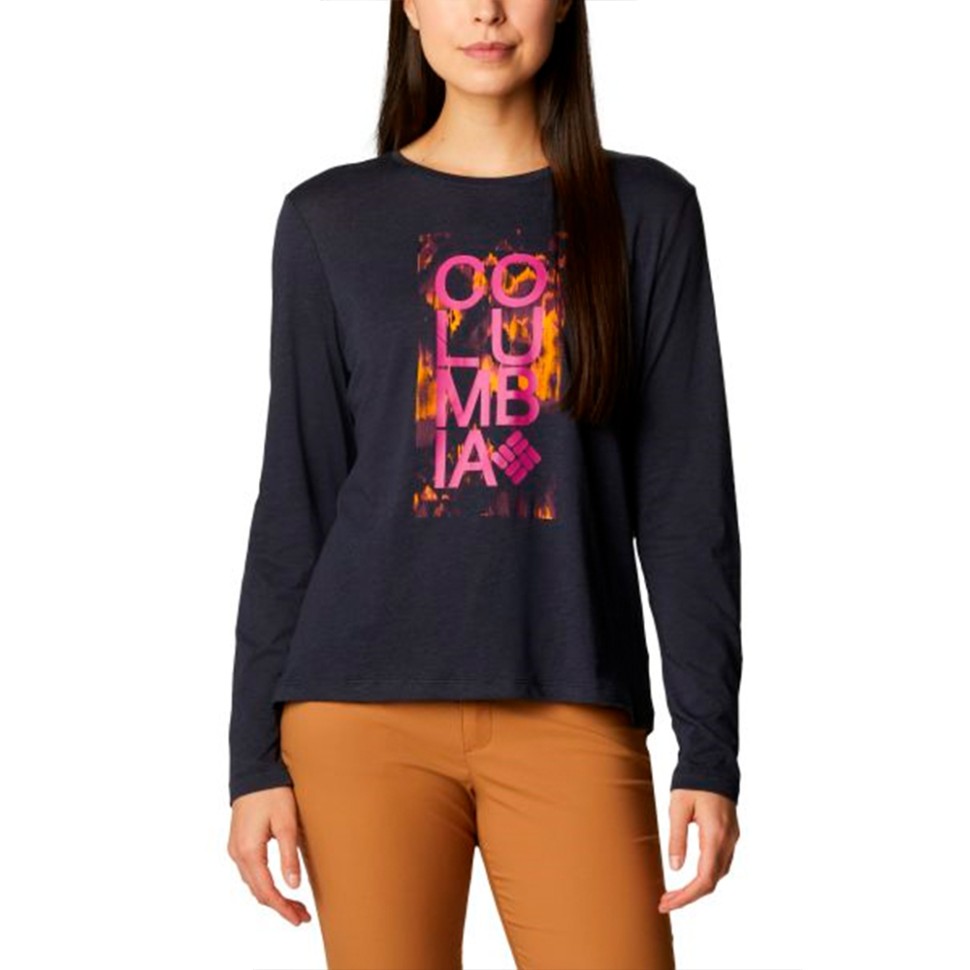 Футболка жіноча Columbia Trek™ Relaxed LS Tee темно-синя 1960011-472 — фото 1