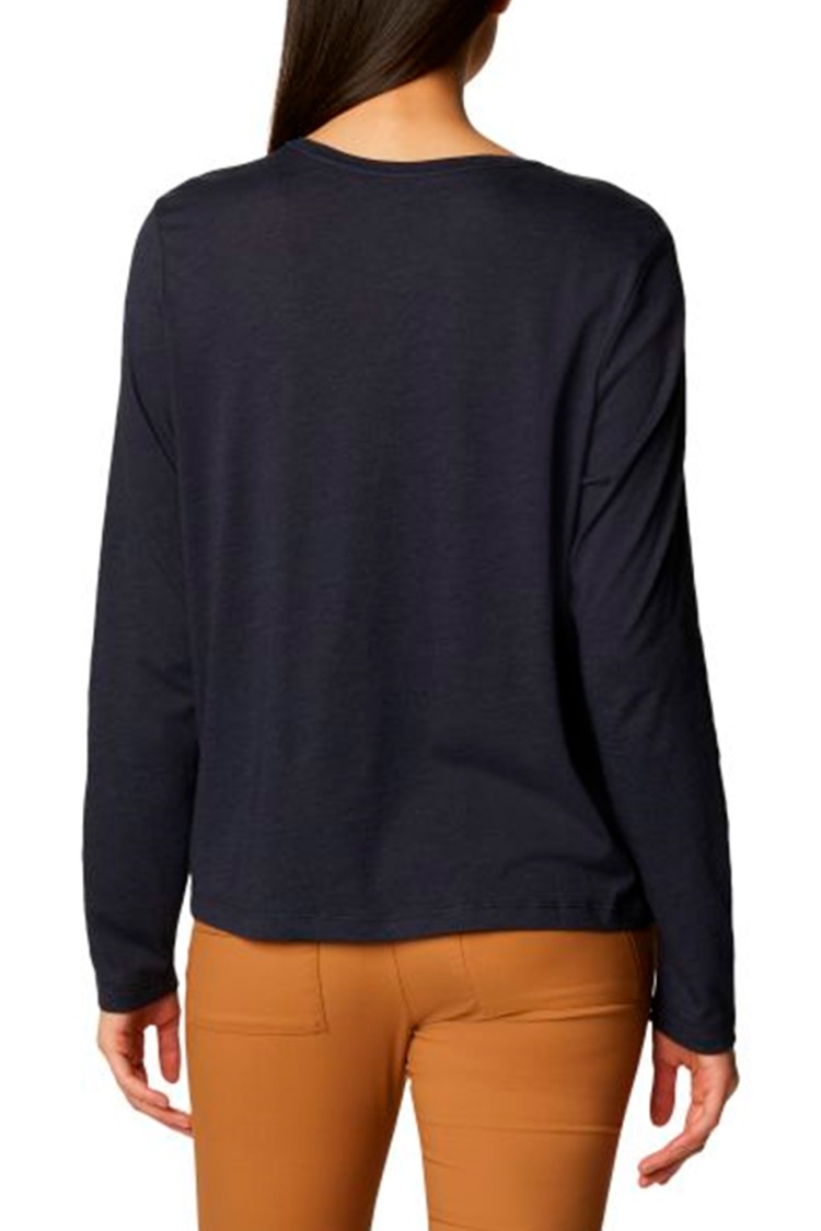 Футболка с длинным рукавом женская Columbia Trek™ Relaxed LS Tee темно-синяя 1960011-472 изображение 2