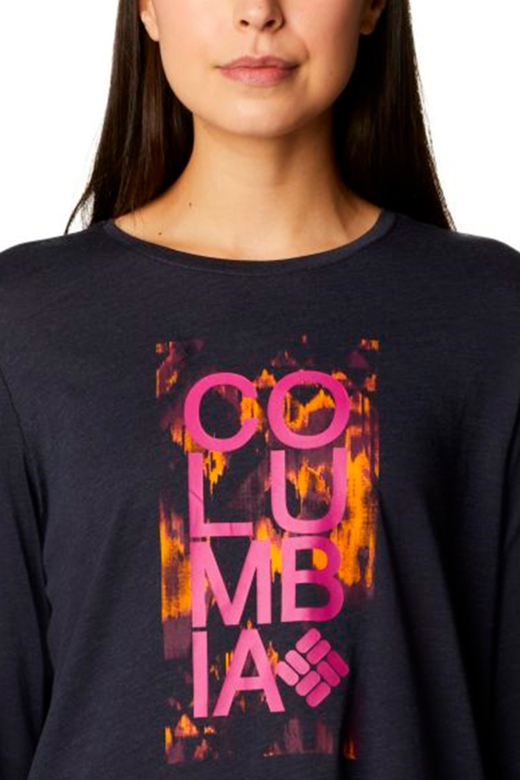 Футболка с длинным рукавом женская Columbia Trek™ Relaxed LS Tee темно-синяя 1960011-472 изображение 4