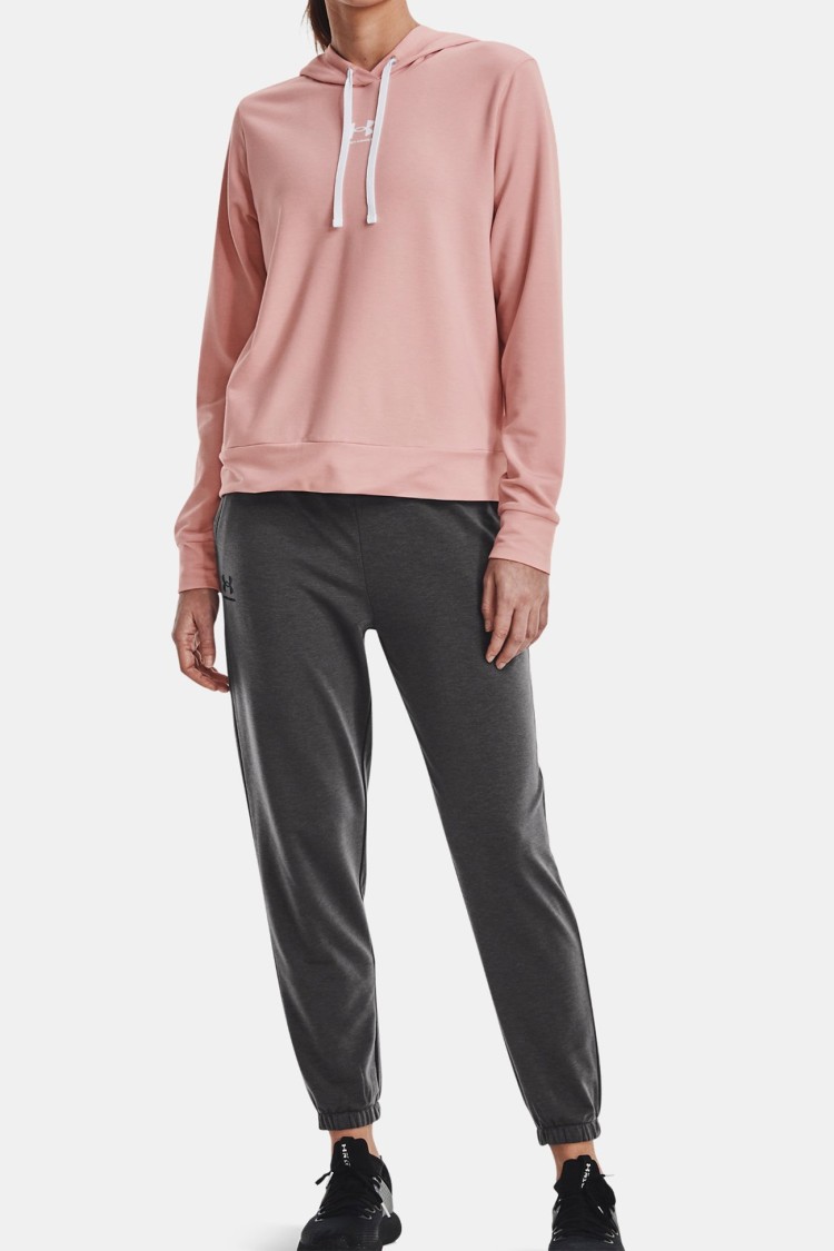 Толстовка женская Under Armour Rival Terry Hoodie розовая 1369855-676 изображение 4