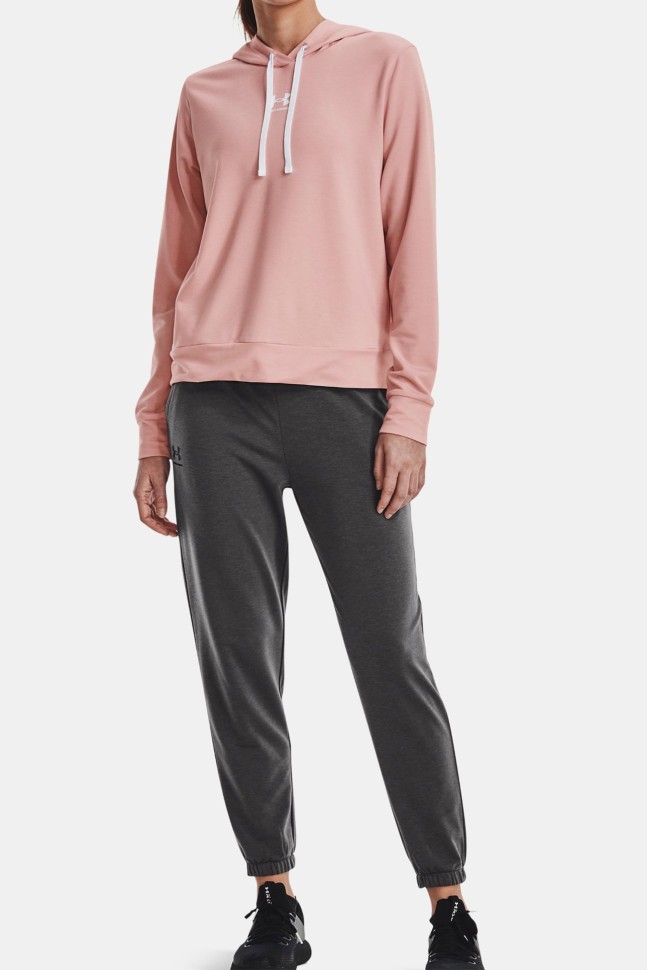 Толстовка женская Under Armour Rival Terry Hoodie розовая 1369855-676 изображение 4