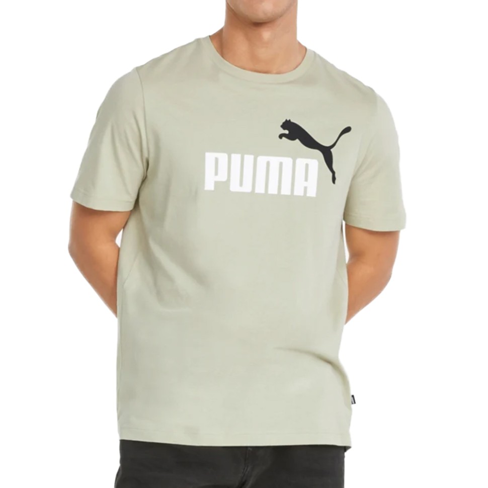 Футболка мужская Puma Ess+ 2 Col Logo зеленая 58675933 — Sport City Футболка мужская Puma Ess+ 2 Col Logo зеленая 58675933