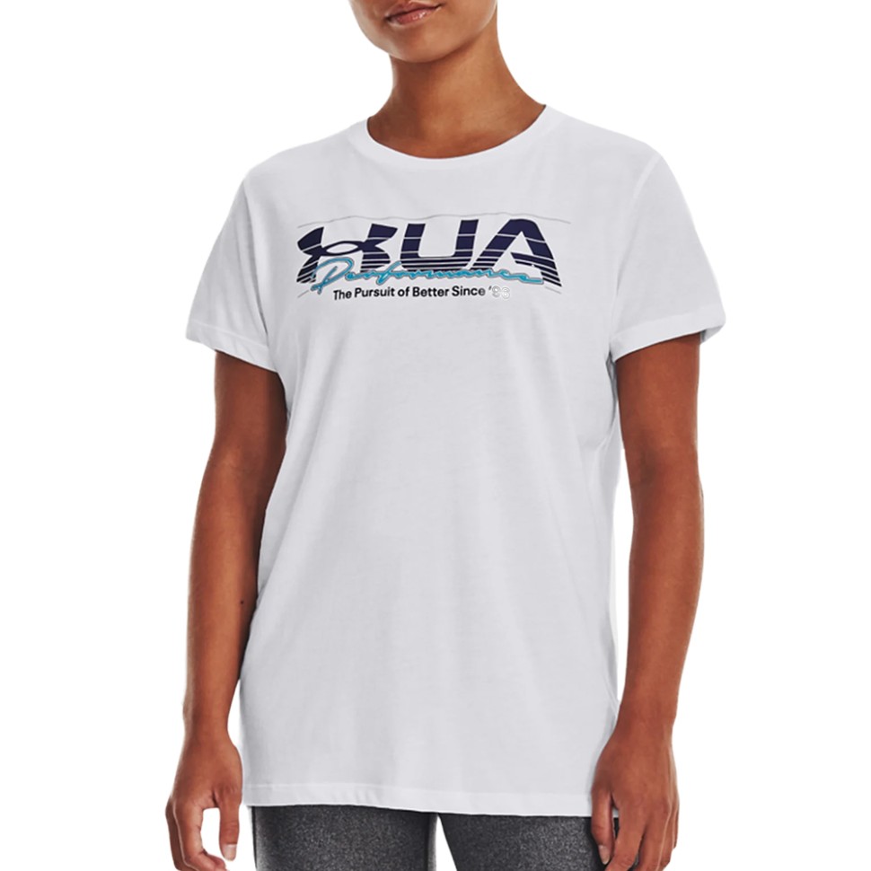Футболка женская Under Armour UA VINTAGE PERFORMANCE SS белая 1376748-100 изображение 1