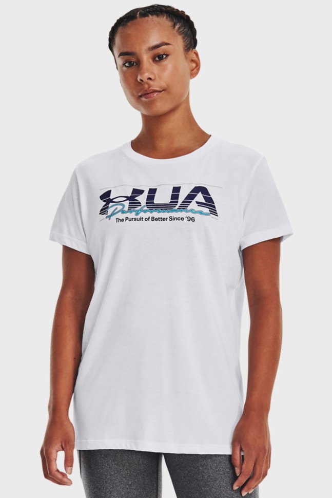 Футболка женская Under Armour UA VINTAGE PERFORMANCE SS белая 1376748-100 изображение 2