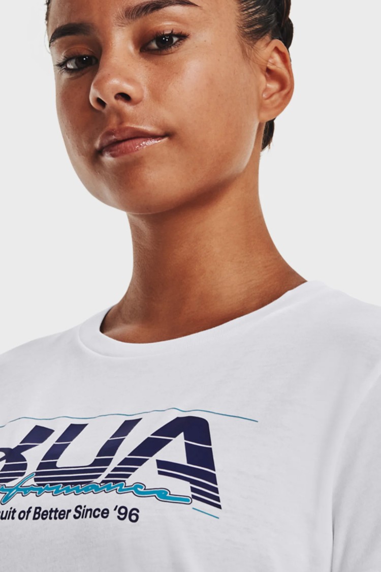 Футболка женская Under Armour UA VINTAGE PERFORMANCE SS белая 1376748-100 изображение 5