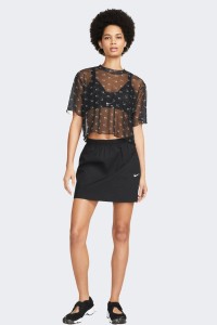 Футболка женская Nike W NSW AIR AOP MESH SS CROP TOP черная DV8245-010 изображение 4