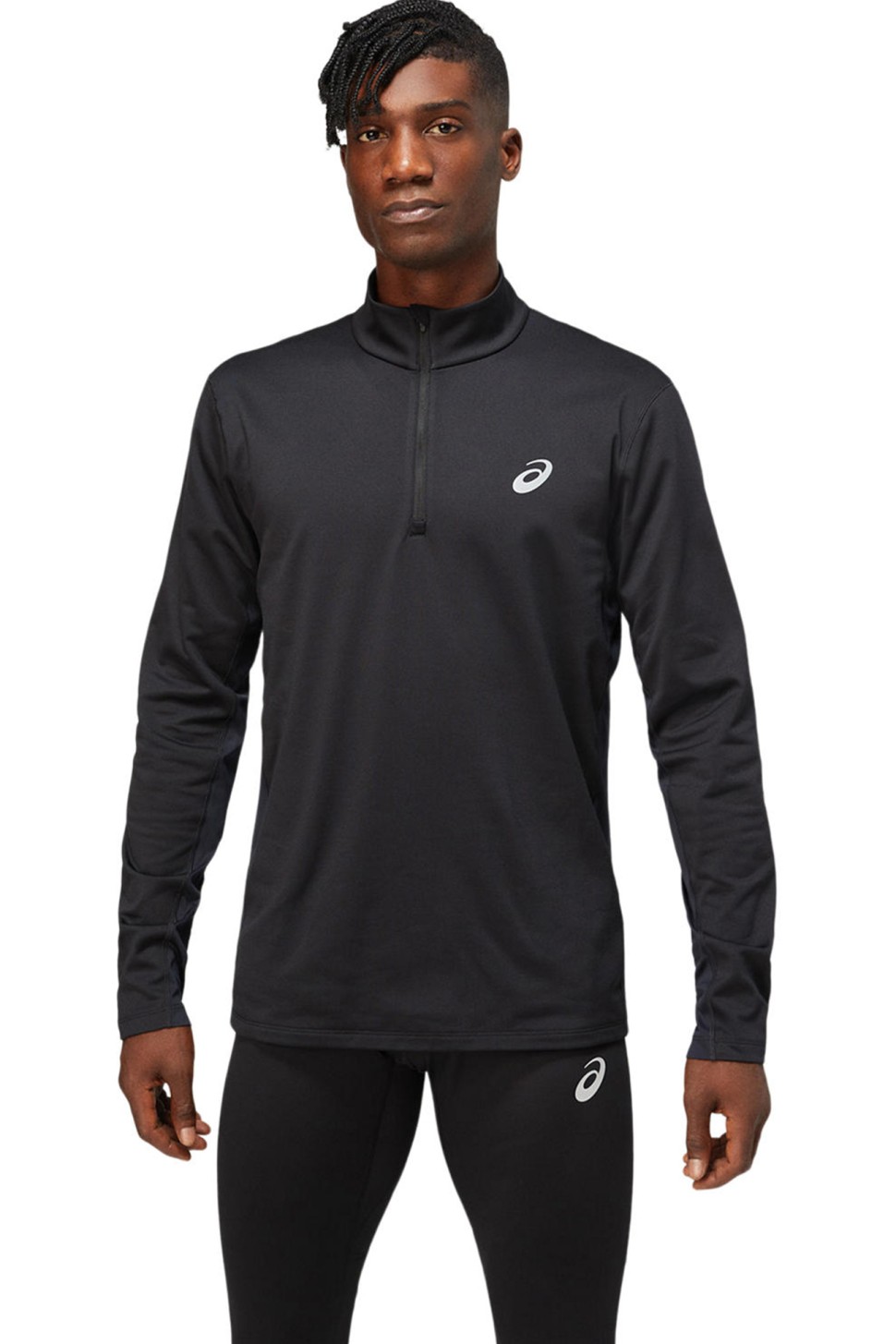 Футболка чоловіча Asics CORE LS 1/2 ZIP WINTER TOP чорна 2011C347-001 — фото 2