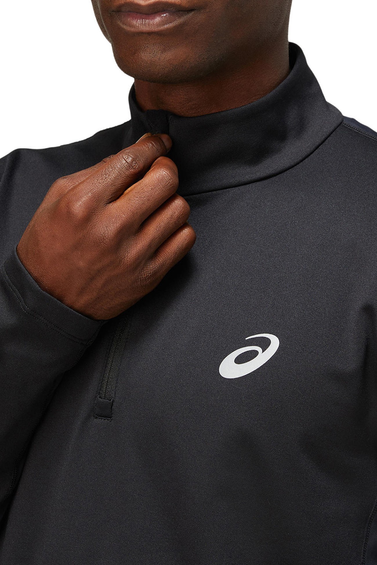 Футболка мужская Asics CORE LS 1/2 ZIP WINTER TOP черная 2011C347-001 изображение 5