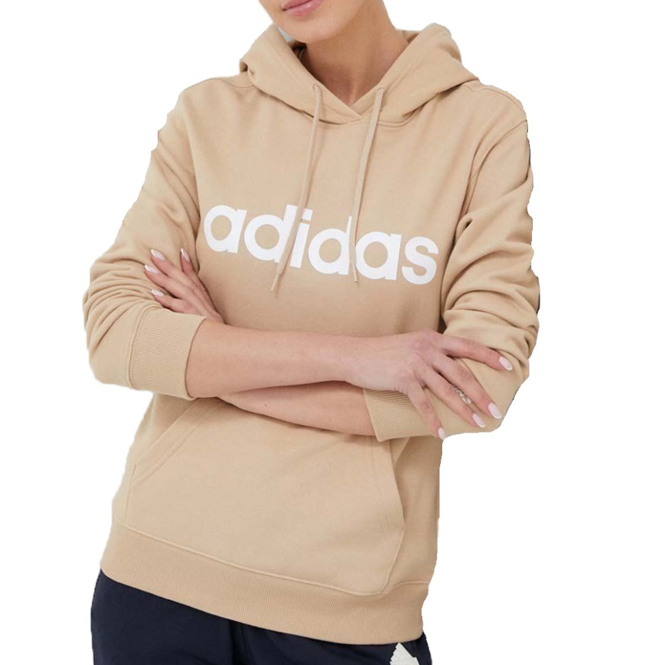 Толстовка жіноча Adidas W LIN FT HD бежева IS2083 — фото 1