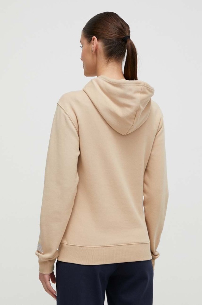 Толстовка женская Adidas W LIN FT HD бежевая IS2083 изображение 3