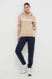 Толстовка женская Adidas W LIN FT HD бежевая IS2083 изображение 4