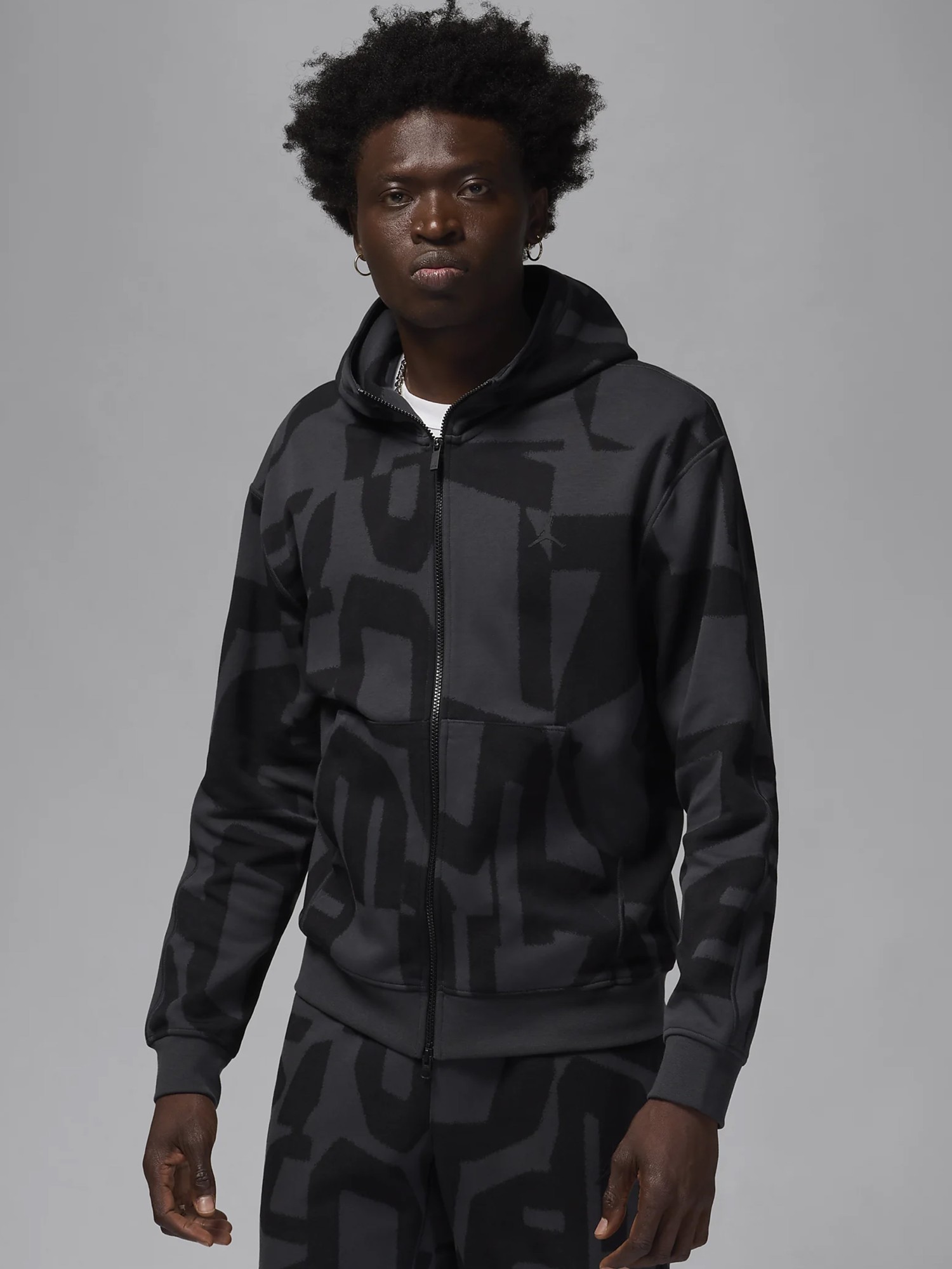 Толстовка чоловіча Nike M J DF SPRT HOOP AOP FZ чорна FV8620-010 изображение 2