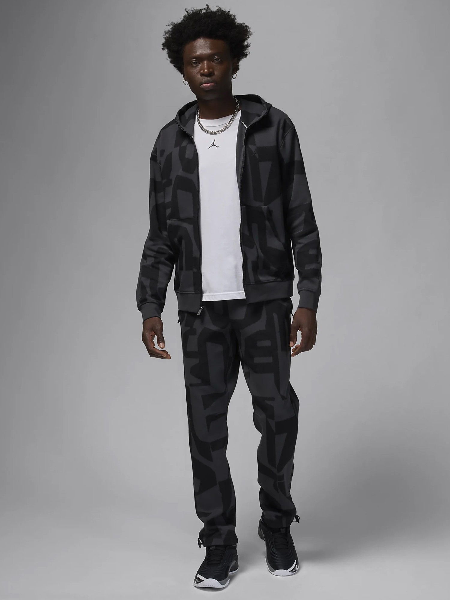 Толстовка чоловіча Nike M J DF SPRT HOOP AOP FZ чорна FV8620-010 изображение 9