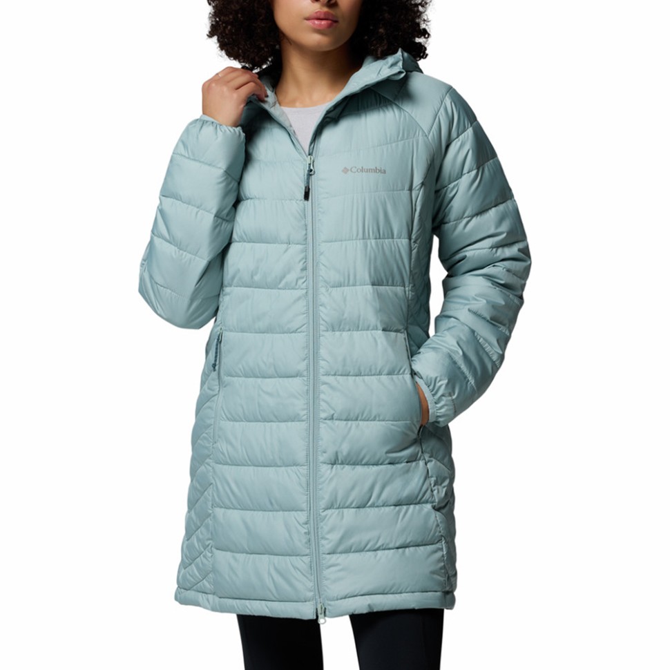 Куртка жіноча Columbia Powder Lite II Mid Jacket бірюзова 2089371-461 — фото 1
