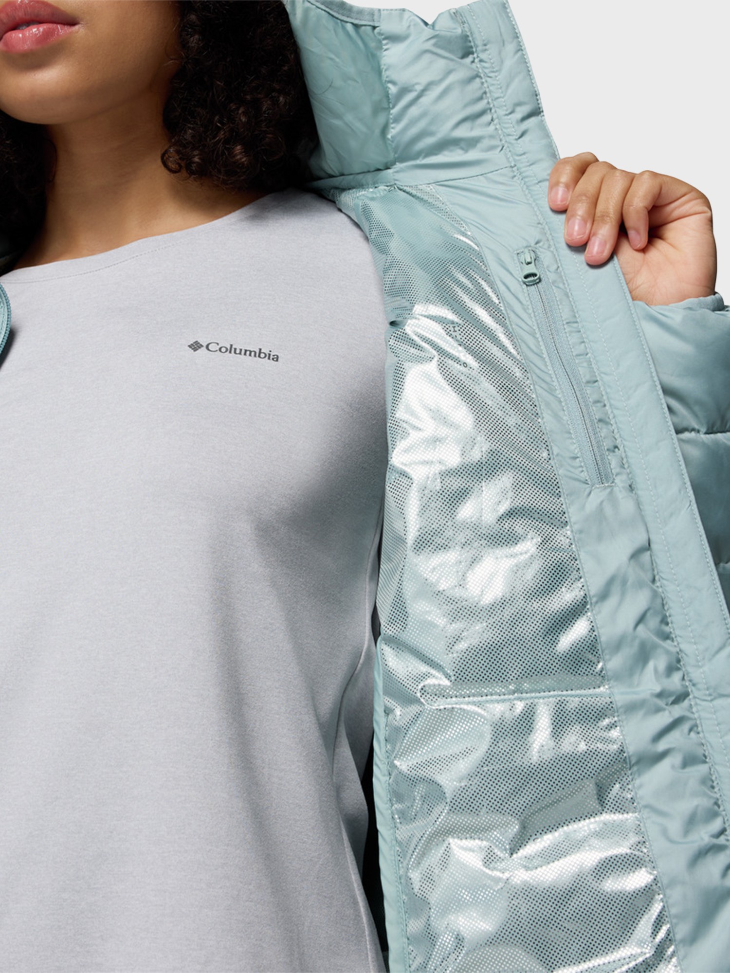 Куртка женская Columbia Powder Lite II Mid Jacket бирюзовая 2089371-461 изображение 6