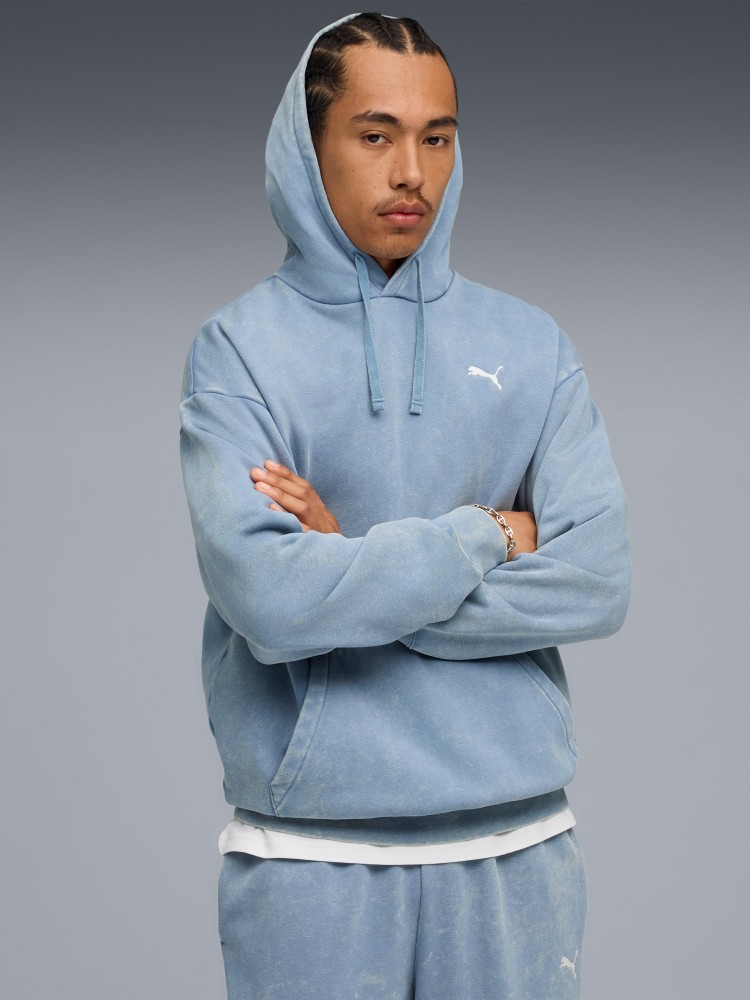 Толстовка чоловіча Puma ESS ELEVATED Wash Hoodie блакитна 68804934 изображение 2