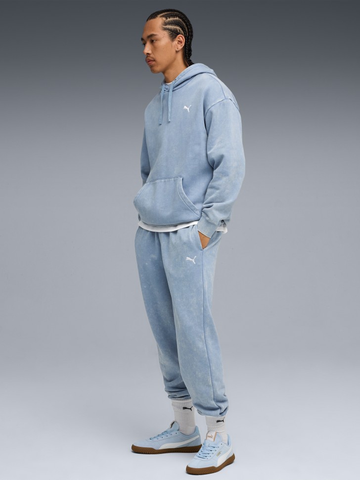 Толстовка чоловіча Puma ESS ELEVATED Wash Hoodie блакитна 68804934 изображение 4
