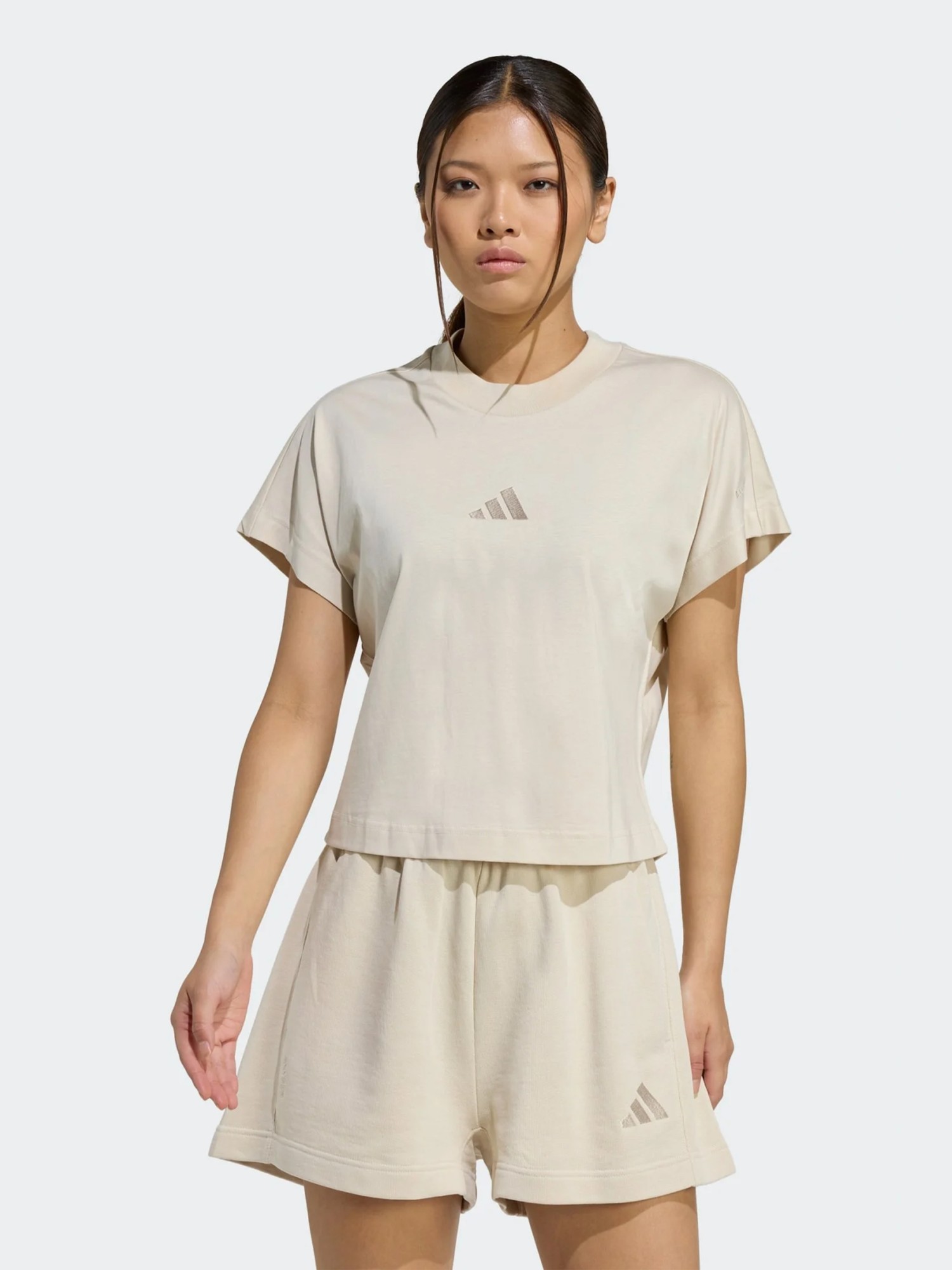 Футболка женская Adidas W ALL SZN TEE бежевая JY7811 изображение 2