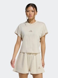 Футболка женская Adidas W ALL SZN TEE бежевая JY7811 изображение 2